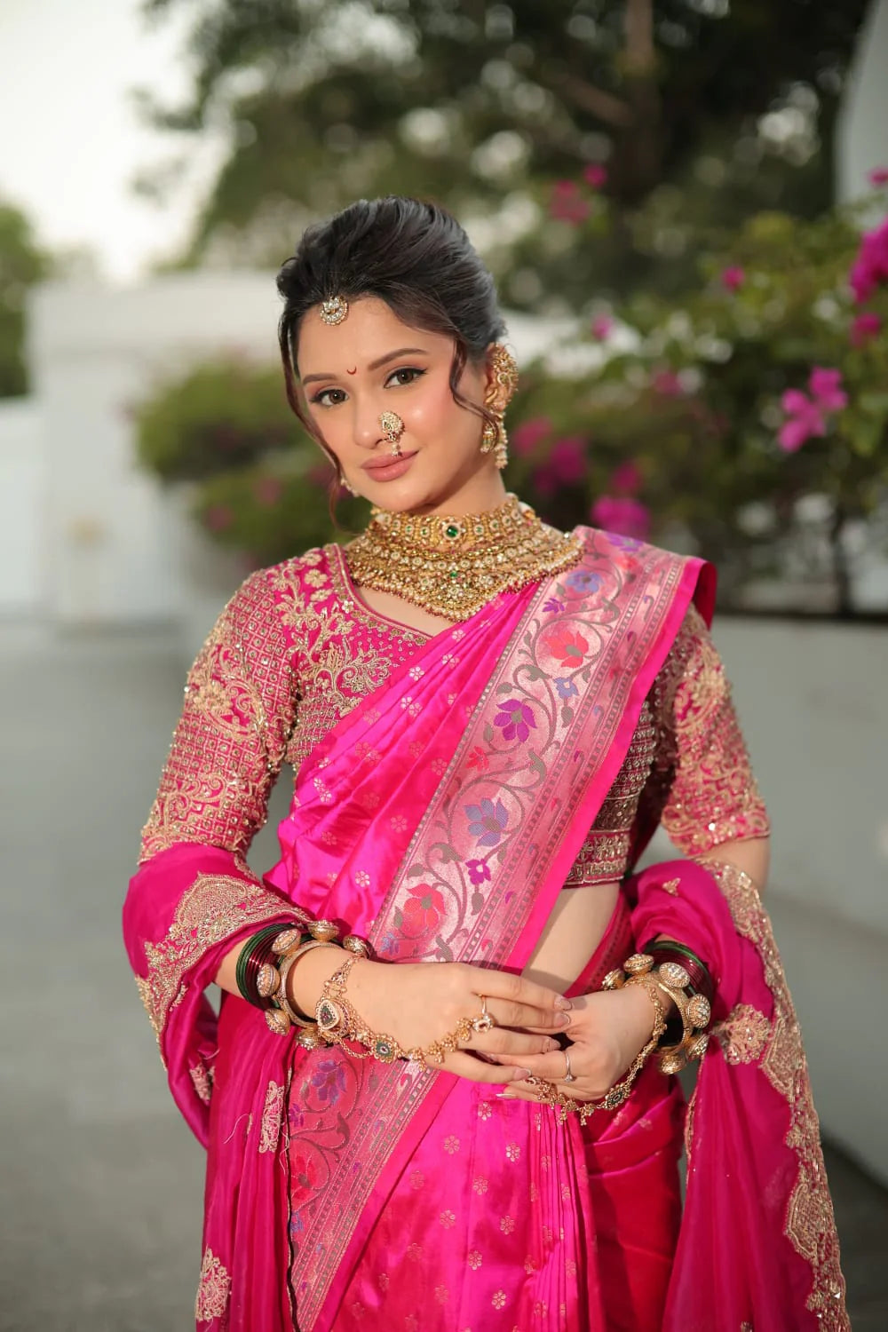 Royal Rani Pink Banarasi Silk Saree