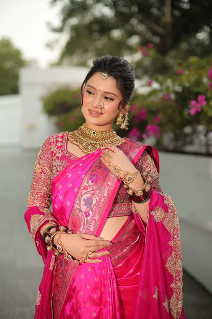 Royal Rani Pink Banarasi Silk Saree