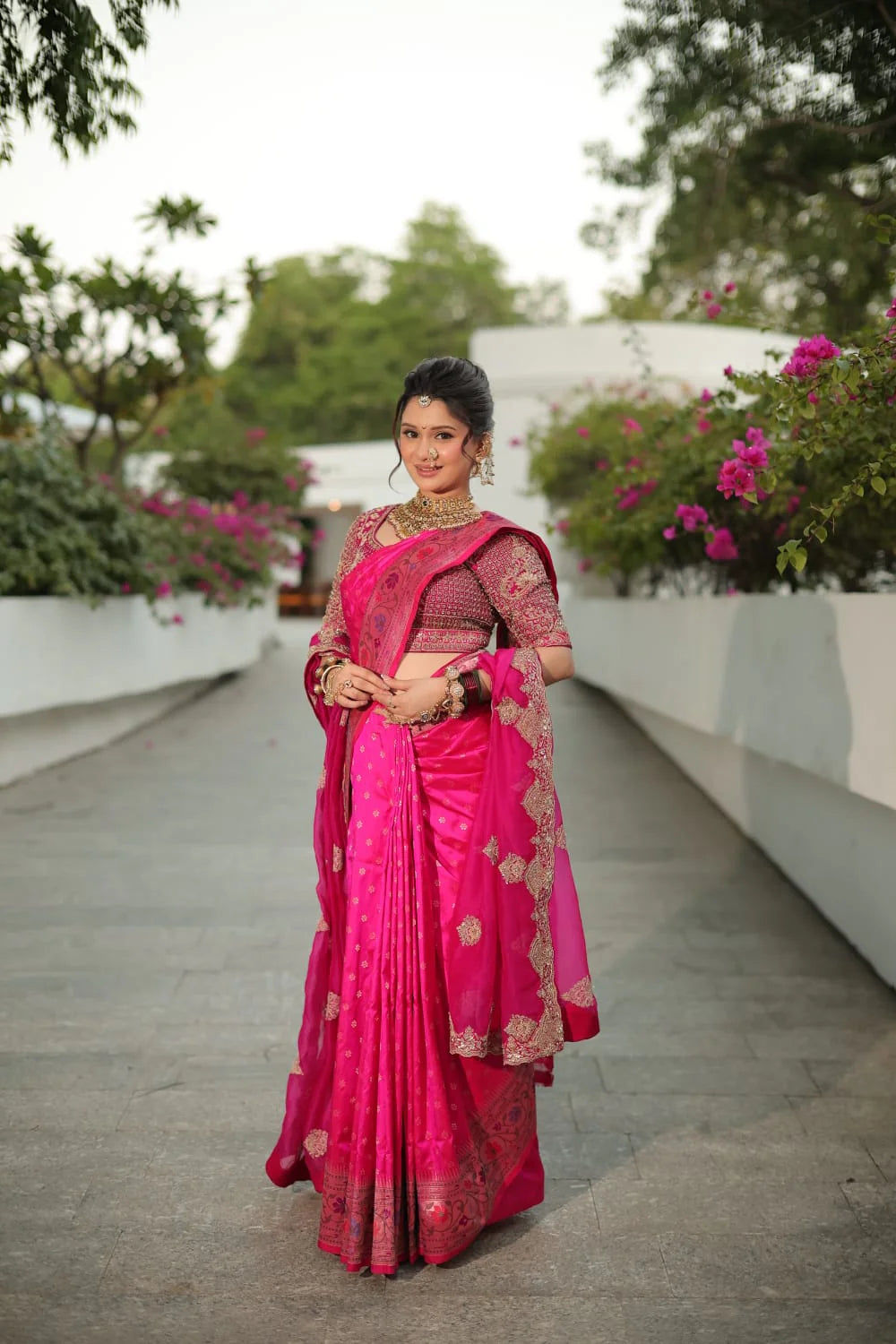 Royal Rani Pink Banarasi Silk Saree