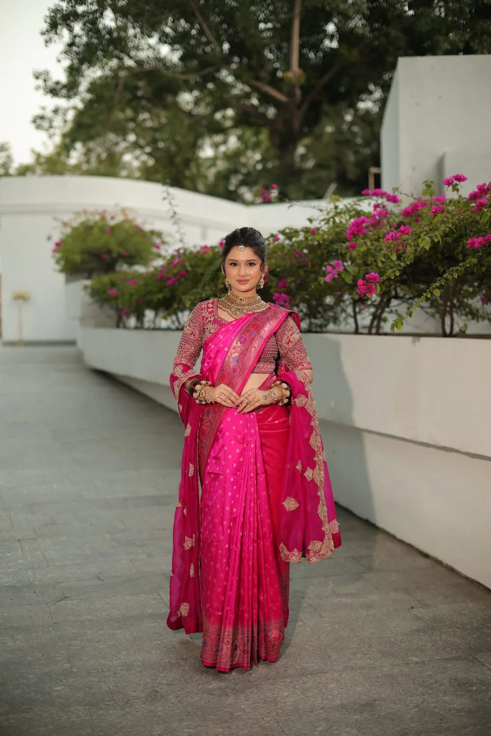 Royal Rani Pink Banarasi Silk Saree